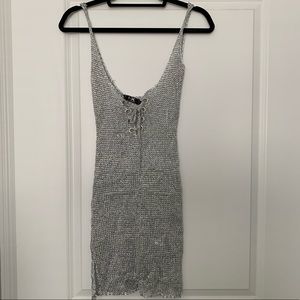 Charlotte Lace Up Metallic Knit Beach Dress
